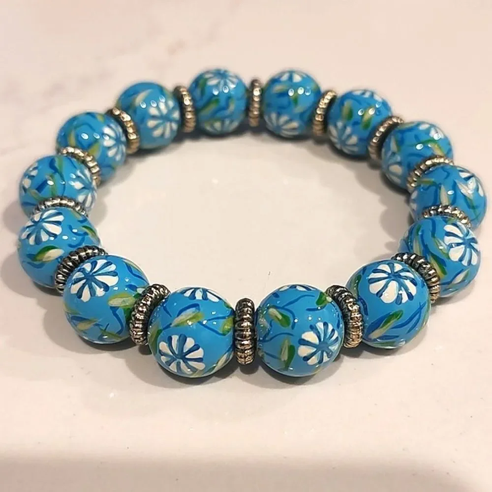 Angela Moore Classic Stretch Bracelet Capri Blue